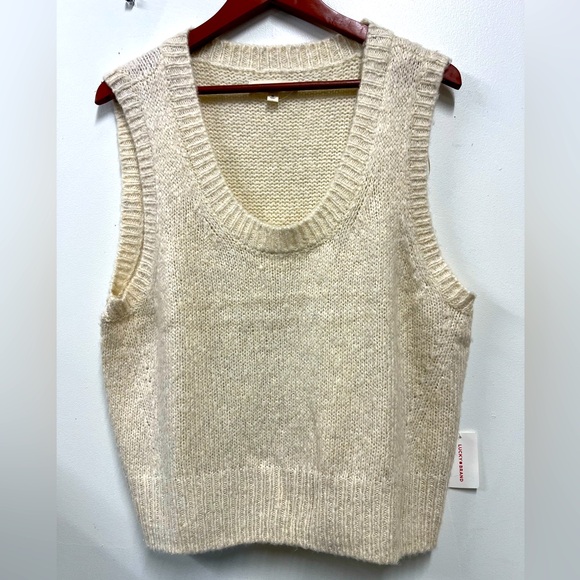 Lucky Brand Sweaters - Lucky Brand Knit Vest relaxed Sweater Shell creamy Pullover Womens XL New